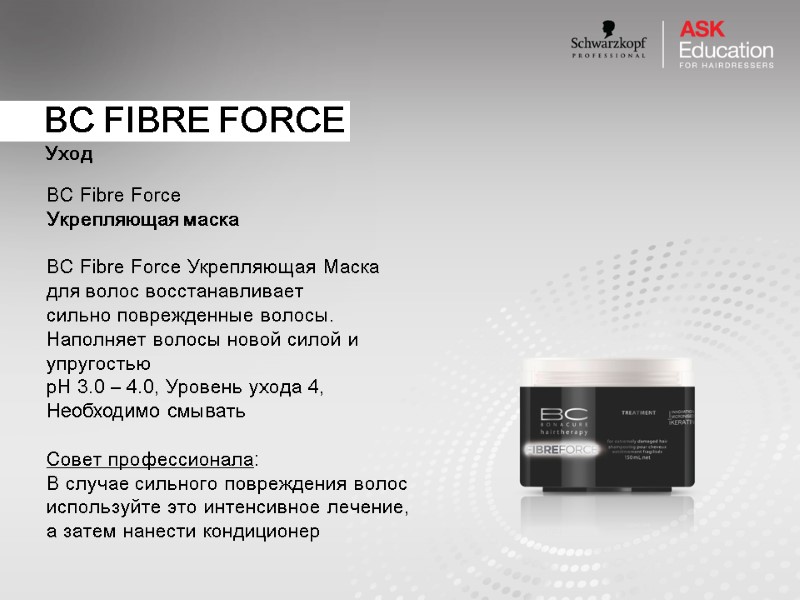 BC FIBRE FORCE Уход  BC Fibre Force Укрепляющая маска  BC Fibre Force
